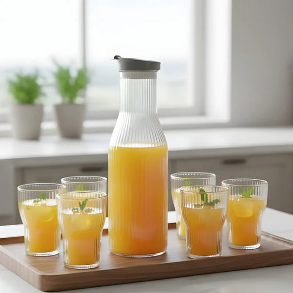 Choice Water Set Bottle With 6 Glasses Elegant Serving Set