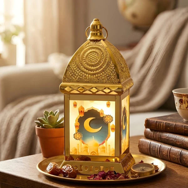 LED Metal Lantern With Ramadan Nasheed Light