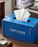 Cargo Container Design Tissue Box Organizer