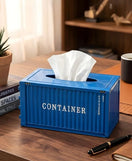 Cargo Container Design Tissue Box Organizer