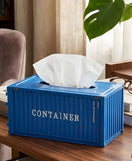 Cargo Container Design Tissue Box Organizer