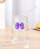 450ML Glass Straw Cup With Lid Portable Drinking Glass