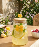 450ML Glass Straw Cup With Lid Portable Drinking Glass