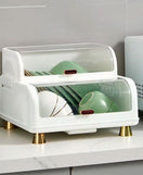 Dustproof Dish Rack Organizer with Cover Kitchen Dish Drying Rack