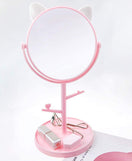 360° Rotating Cat Shape Tabletop Makeup Mirror