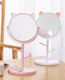 360° Rotating Cat Shape Tabletop Makeup Mirror