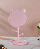 360° Rotating Cat Shape Tabletop Makeup Mirror