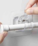 Pack of 2 Transparent PVC Adhesive Curtain Rod Hooks