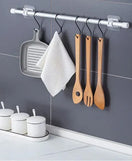 Pack of 2 Transparent PVC Adhesive Curtain Rod Hooks