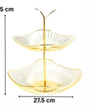 Golden Fruit Basket Decorative Metal Fruit Storage Basket
