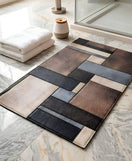 Nappa Leather Bath Mat Non Slip Rubber Base Bathroom Mat