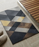 Modern Geometric Nappa Leather Bath Mat Non Slip Rubber Mat
