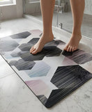 Hexagon Pattern Nappa Leather Bath Non Slip Rubber Mat