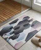 Hexagon Pattern Nappa Leather Bath Non Slip Rubber Mat