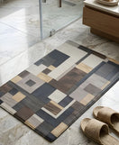 Abstract Pattern Nappa Leather Bath Mat Non Slip Rubber Floor Mat