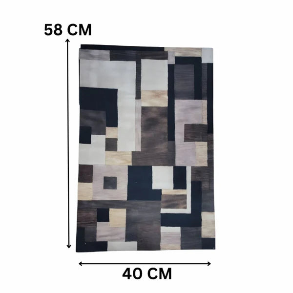 Abstract Pattern Nappa Leather Bath Mat Non Slip Rubber Floor Mat