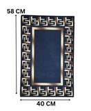 Luxury Border Design Nappa Leather Bath Mat Non Slip Rubber Mat