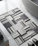 Contemporary Abstract Mosaic Nappa Leather Bath Mat