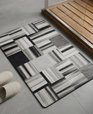 Contemporary Abstract Mosaic Nappa Leather Bath Mat