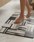 Contemporary Abstract Mosaic Nappa Leather Bath Mat