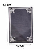 Premium Geometric Border Nappa Leather Mat Ultra Non Slip Floor Mat