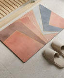 Nordic Pastel Geometric Nappa Leather Bath Mat