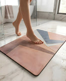 Nordic Pastel Geometric Nappa Leather Bath Mat