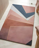 Nordic Pastel Geometric Nappa Leather Bath Mat