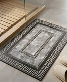 Majestic Greek Key Nappa Leather Bath Mat Non Slip Rubber Mat