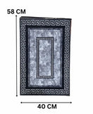 Majestic Greek Key Nappa Leather Bath Mat Non Slip Rubber Mat