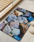 3D Realistic River Stone Nappa Leather Bath Mat Ultra Soft Non Slip Mat
