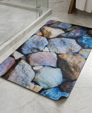 3D Realistic River Stone Nappa Leather Bath Mat Ultra Soft Non Slip Mat