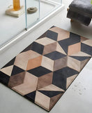 3D Illusion Geometric Cube Nappa Leather Bath Mat
