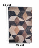 3D Illusion Geometric Cube Nappa Leather Bath Mat