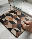 3D Illusion Geometric Cube Nappa Leather Bath Mat