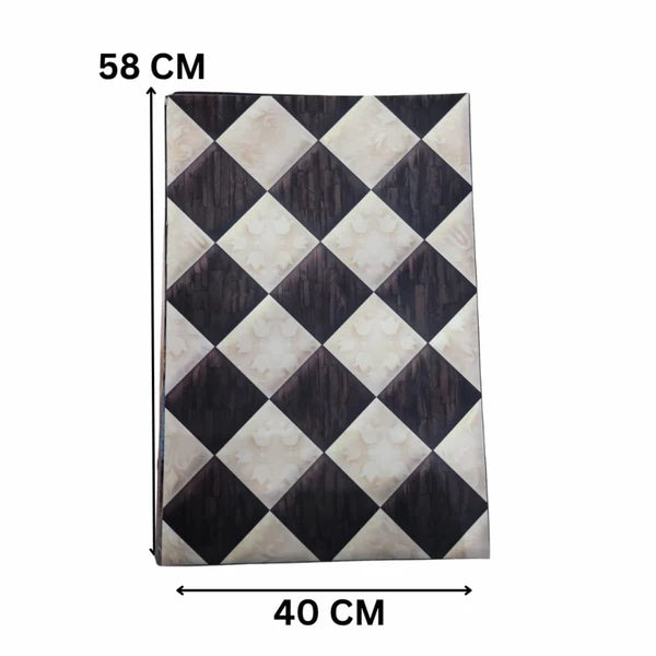 Vintage Diamond Wood Grain Nappa Leather Bath Mat