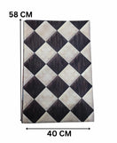 Vintage Diamond Wood Grain Nappa Leather Bath Mat