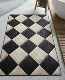 Vintage Diamond Wood Grain Nappa Leather Bath Mat