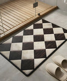 Vintage Diamond Wood Grain Nappa Leather Bath Mat