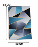 Abstract Oceanic Geometric Nappa Leather Bath Mat