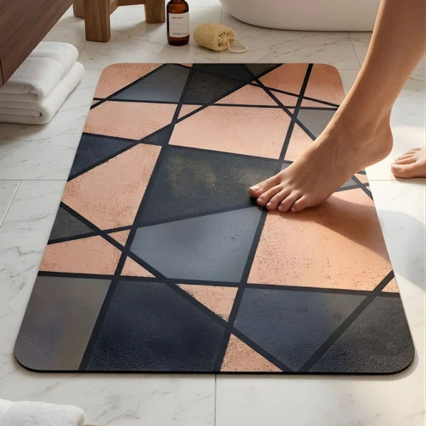 Nordic Geometric Abstract Bath Non Slip Mat