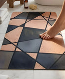 Nordic Geometric Abstract Bath Non Slip Mat