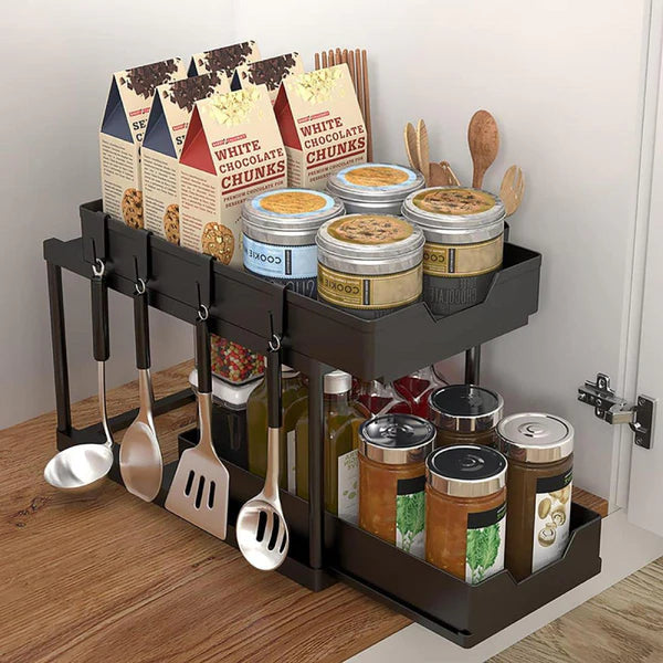 2 Layer Storage Basket Space Saving Organizer