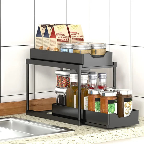 2 Layer Storage Basket Space Saving Organizer