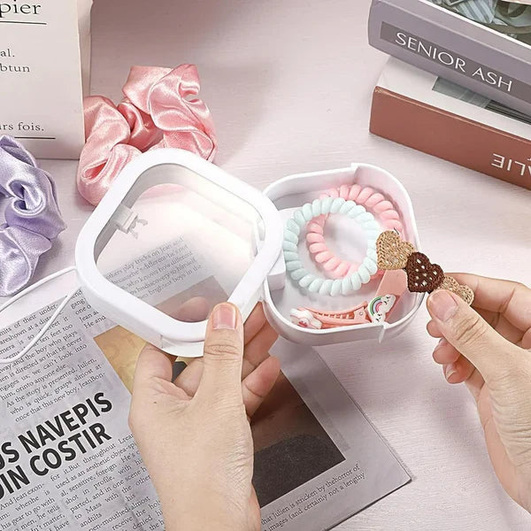 Hair Tie Organizer Small Portable Storage Case