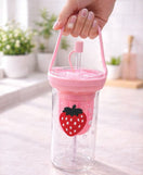 Glass Sipper Cup Drinking Cup with Straw