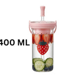 Glass Sipper Cup Drinking Cup with Straw