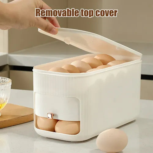Automatic Scrolling Egg Rack Holder Refrigerator Egg Storage Organizer