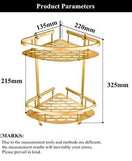 2 Layer Aluminium Heavy Corner Shelf Golden