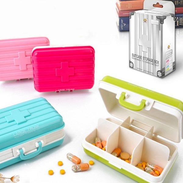 Mini Suitcase Shaped Pill Box